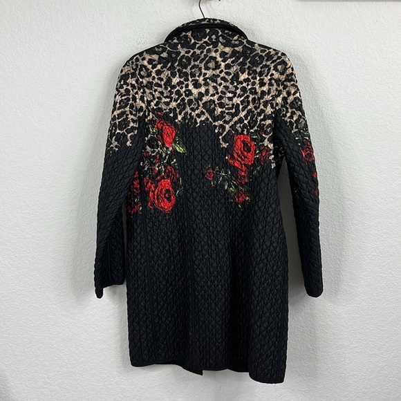 Lanci Fancy Reversible Quilted Rose Leopard Jacket - Picture 5 of 9